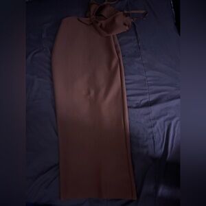 Built in top Brown Maxi Skirt